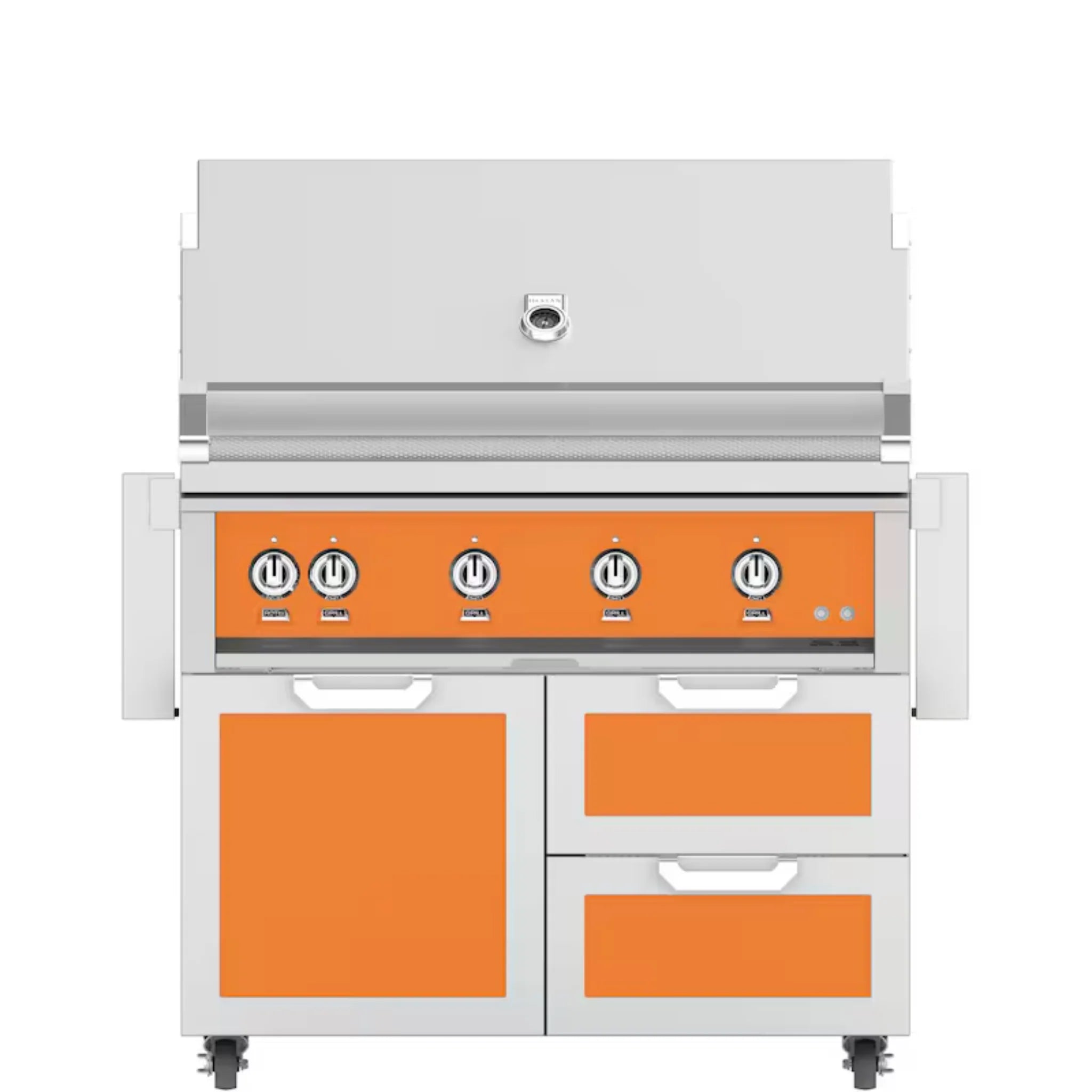 Hestan 42" Freestanding Grill with Door & Double Drawers - GBR42-GCR42