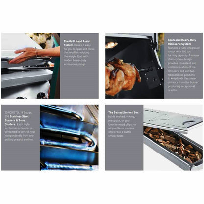 Twin Eagles 54-Inch Freestanding Gas Grill With Drawers And Door