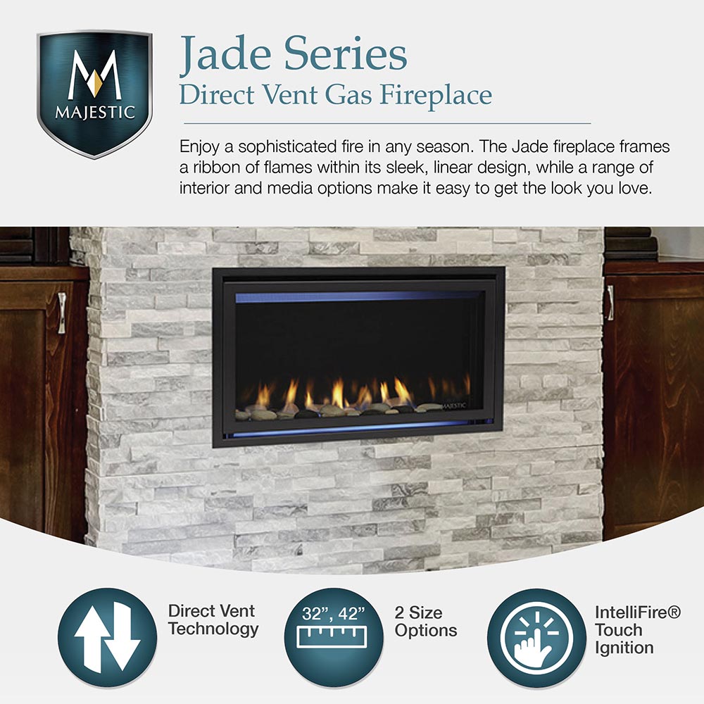 Majestic Jade 42-Inch Direct Vent Gas Fireplace - JADE42IN