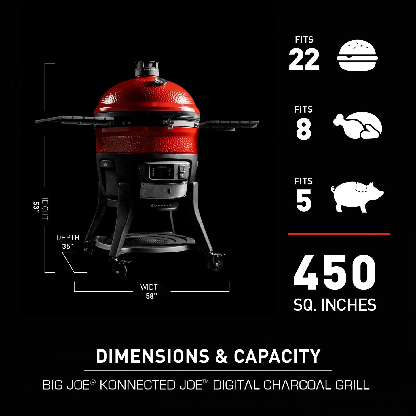Kamado Joe Big Joe® Konnected Joe™ Digital Charcoal Grill and Smoker