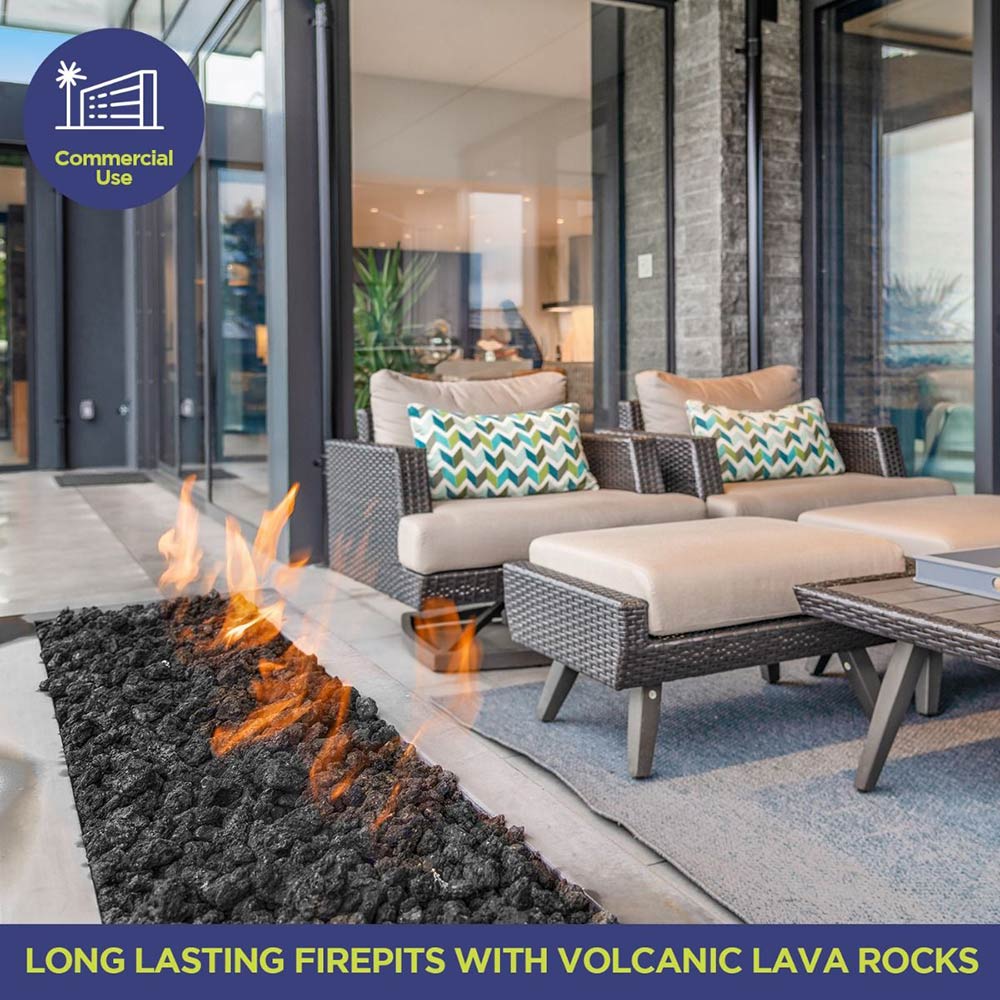 American Fire Glass 20-Pound Black Lava Rock, Small .25-.5 Inch