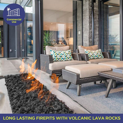 American Fire Glass 20-Pound Black Lava Rock, XXL 4-6 Inch