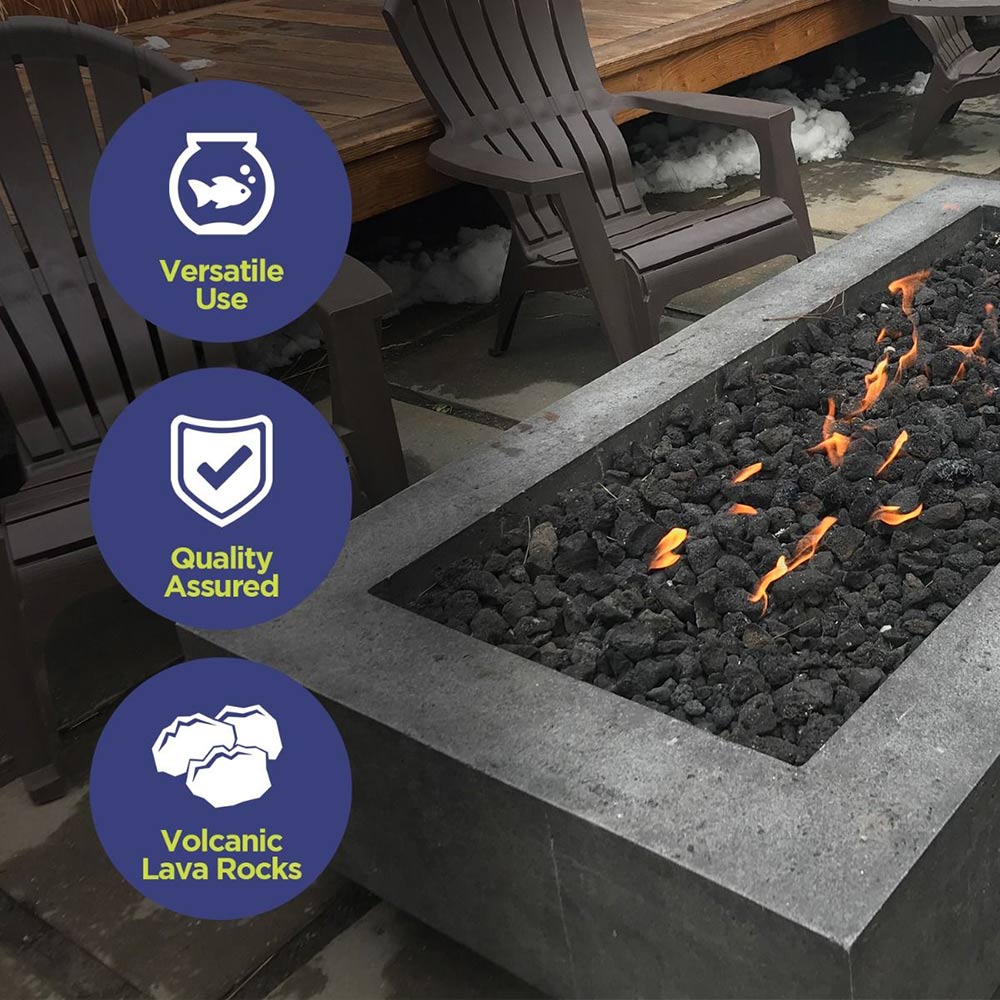 American Fire Glass 20-Pound Black Lava Rock, Medium .5-1 Inch