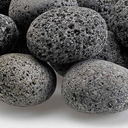American Fire Glass Gray Lava Stone, 20 pounds, Medium 1-2 Inch