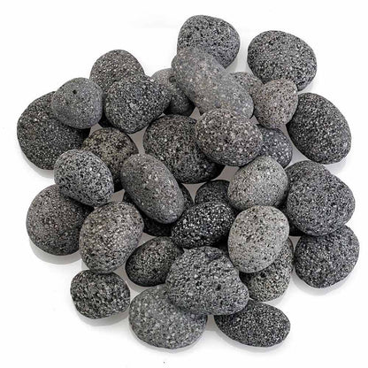 American Fire Glass Gray Lava Stone, 20 pounds, Small 1/2-1 Inch