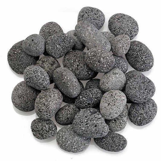 American Fire Glass Gray Lava Stone, 20 pounds, Small 1/2-1 Inch