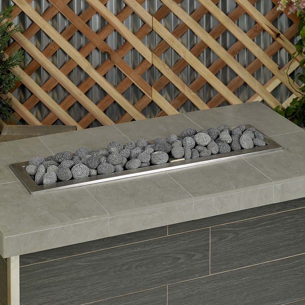 American Fire Glass Gray Lava Stone, 20 pounds, Extra Large 4-6 Inch