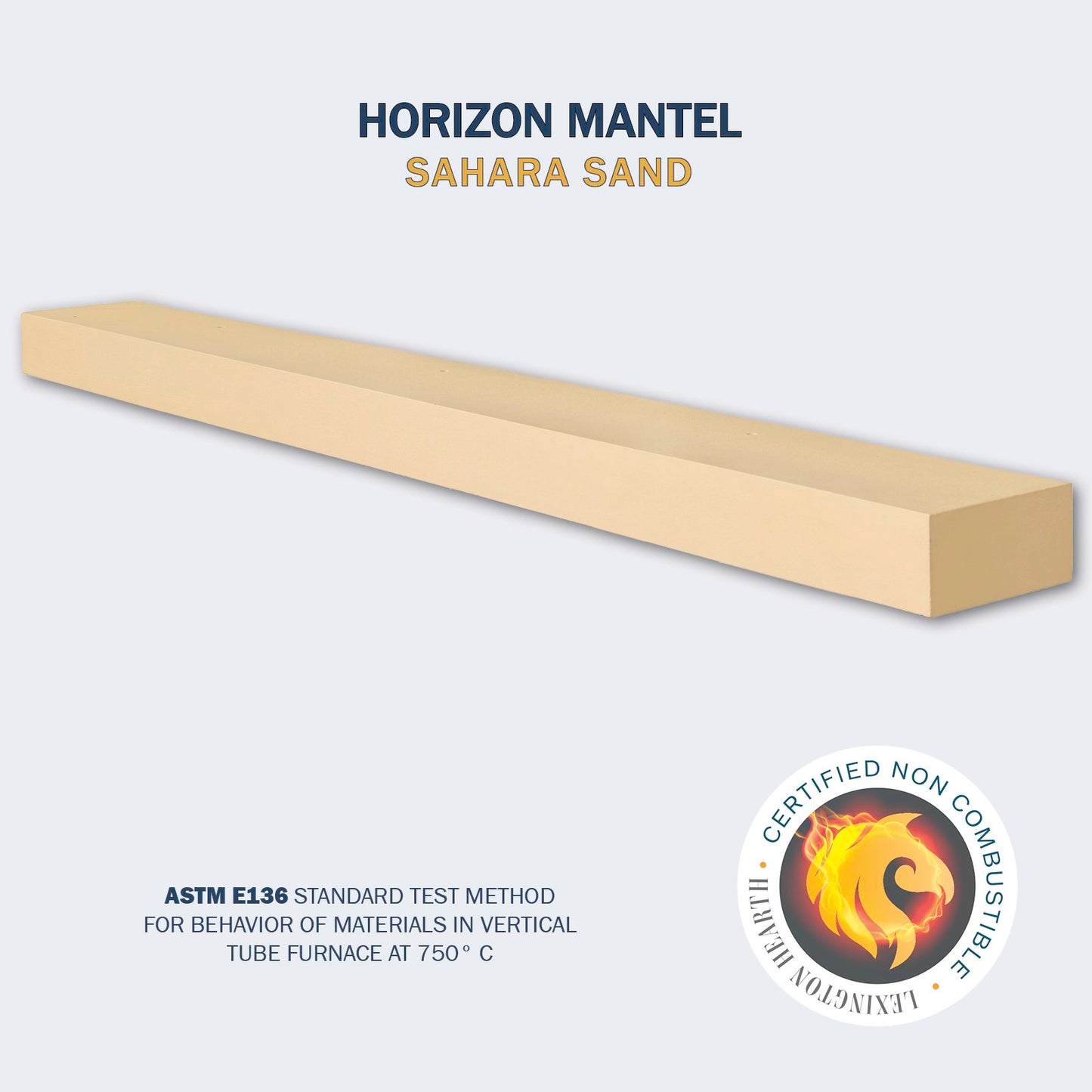 Horizon Concrete Non-Combustible Fireplace Mantel Shelf