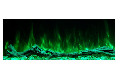 Modern Flames Landscape Pro 94'' Studio Suite Wall Mount Mantel Package | Weathered Walnut