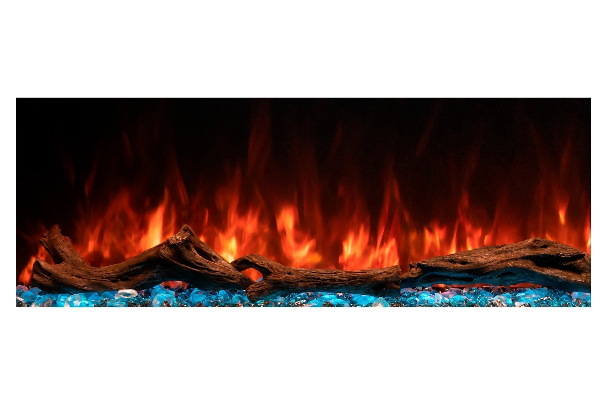 Modern Flames Landscape Pro 94'' Studio Suite Wall Mount Mantel Package | Weathered Walnut