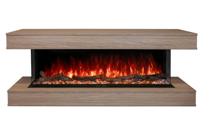 Modern Flames Landscape Pro 94'' Studio Suite Wall Mount Mantel Package | Coastal Sand