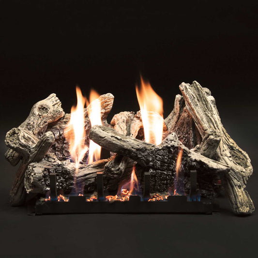 Empire Burncrete Driftwood Complete Fireplace Gas Log Set