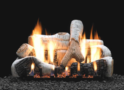 Empire Ceramic Fiber Birch Complete Fireplace Gas Log Set