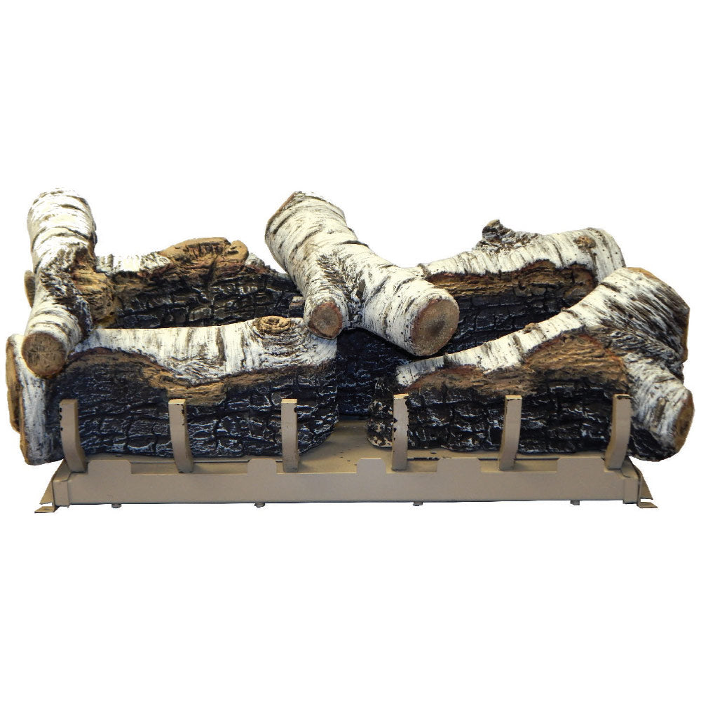 Empire Burncrete Birch Complete Fireplace Gas Log Set