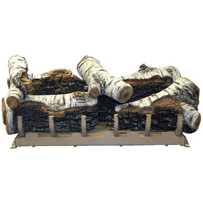 Empire Burncrete Birch Complete Fireplace Gas Log Set