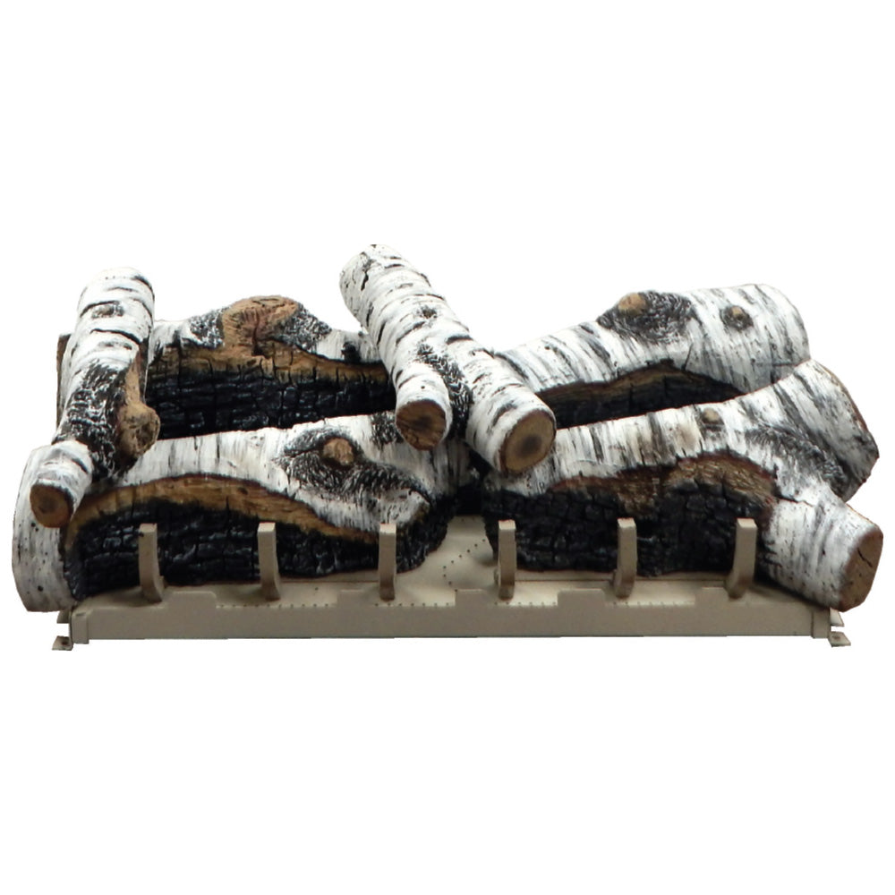 Empire Burncrete Birch Complete Fireplace Gas Log Set