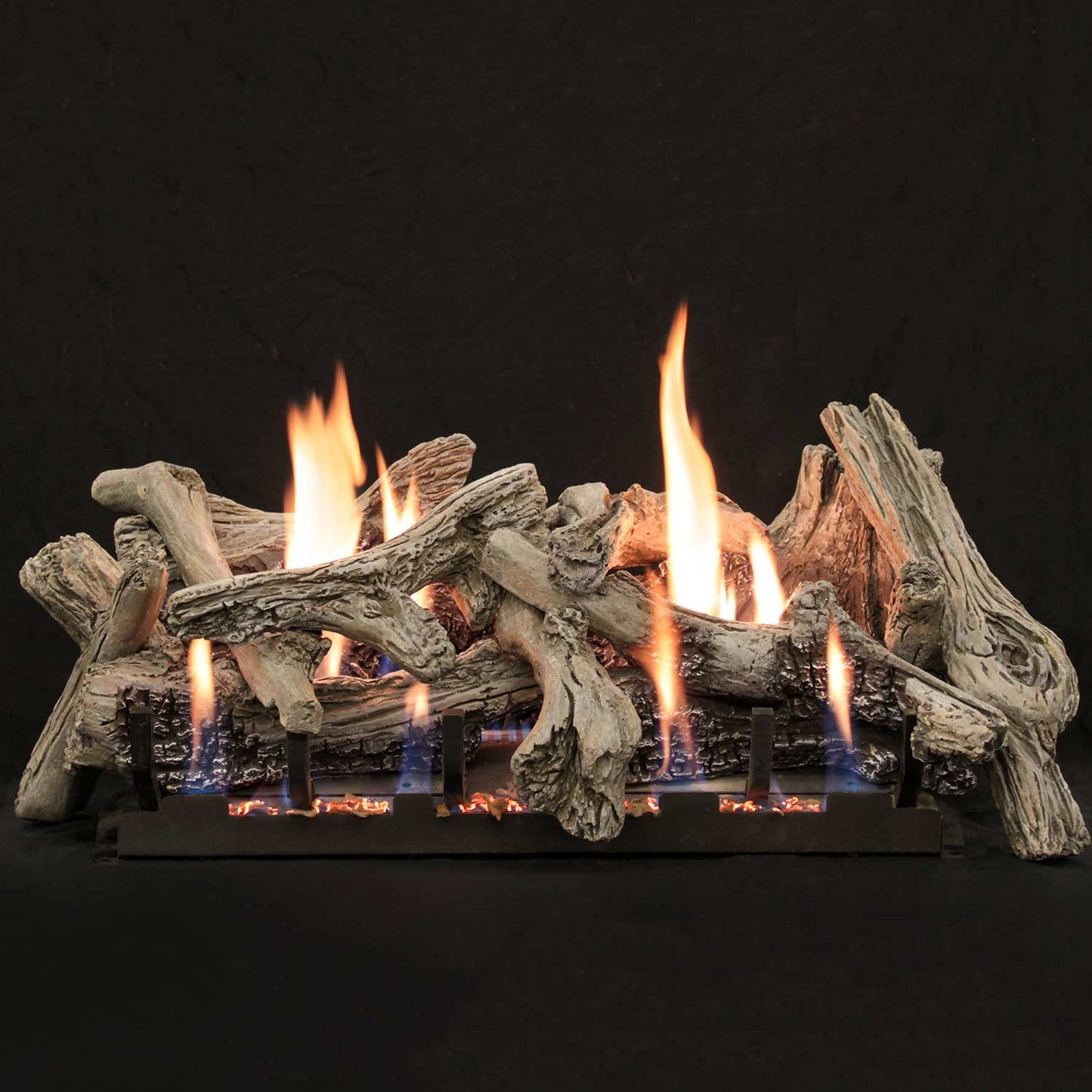 Empire Burncrete Driftwood Complete Fireplace Gas Log Set