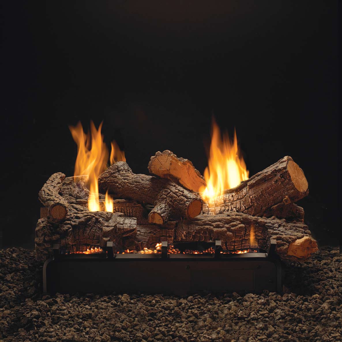 Empire 36 Inch Vail Ventless Premium See-Through Gas Fireplace with Millivolt Valve and Banded Brick Liner - VFP36PP32