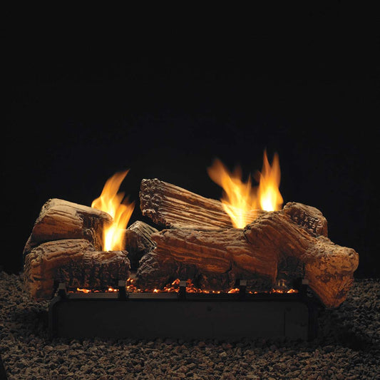 Empire Ceramic Fiber Stone River Multi-Sided Complete Fireplace Gas Log Set
