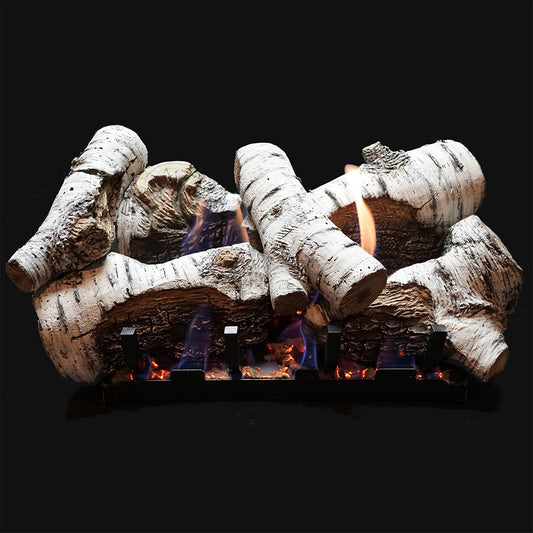 Empire Burncrete Birch Complete Fireplace Gas Log Set