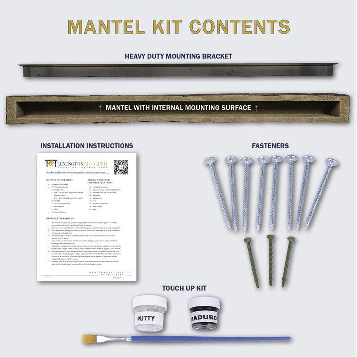 Cabin Pane Non-Combustible Concrete Fireplace Mantel Shelf