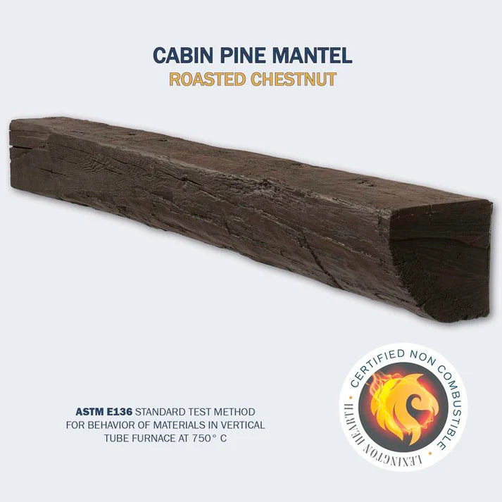 Cabin Pane Non-Combustible Concrete Fireplace Mantel Shelf