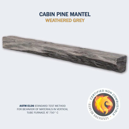 Cabin Pane Non-Combustible Concrete Fireplace Mantel Shelf