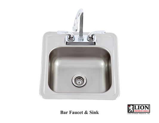 Lion 15 X 15 Outdoor Rated Stainless Steel Sink With Hot/Cold Faucet