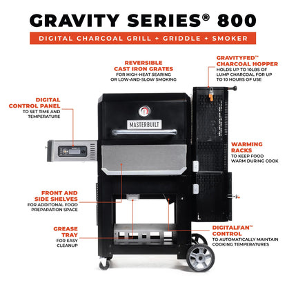 Masterbuilt Gravity Series® 800 Digital Charcoal Griddle + Grill + Smoker