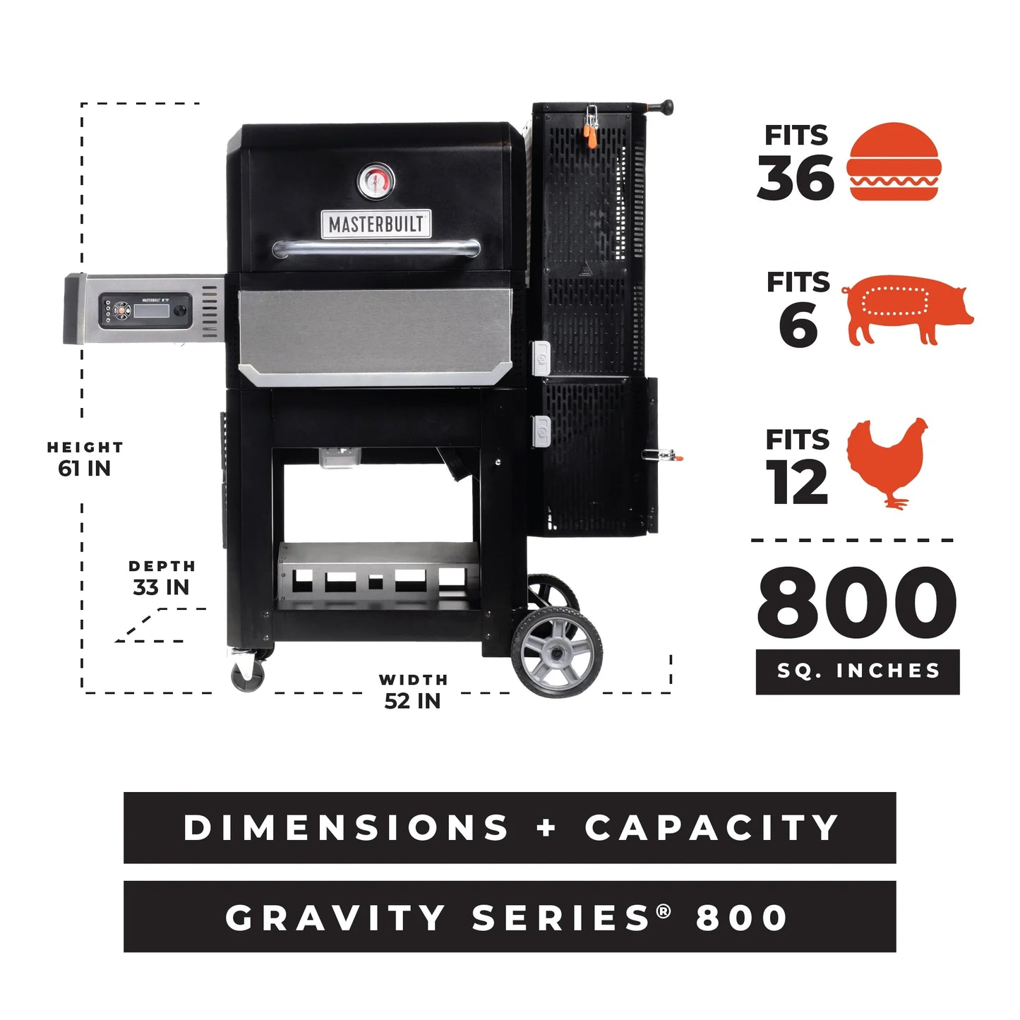 Masterbuilt Gravity Series® 800 Digital Charcoal Griddle + Grill + Smoker