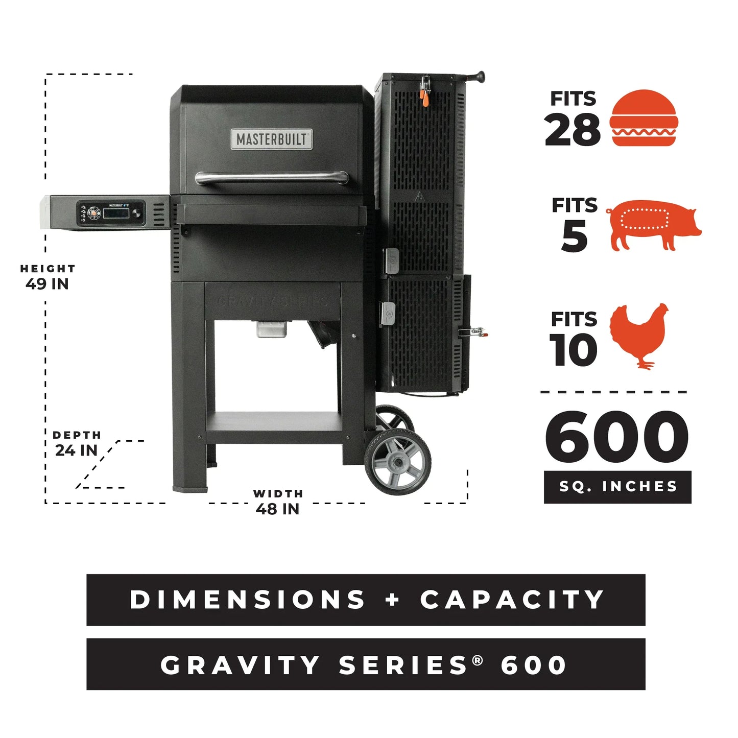 Gravity Series® 600 Digital Charcoal Grill + Smoker