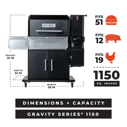 Masterbuilt Gravity Series® 1150 Digital Charcoal Grill and Smoker