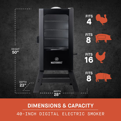 Masterbuilt 40-Inch Digital Electric Smoker with Window and Legs