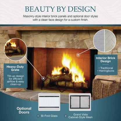 Majestic Biltmore 36" Radiant Wood Burning Fireplace | Majestic SB60, SB60HB