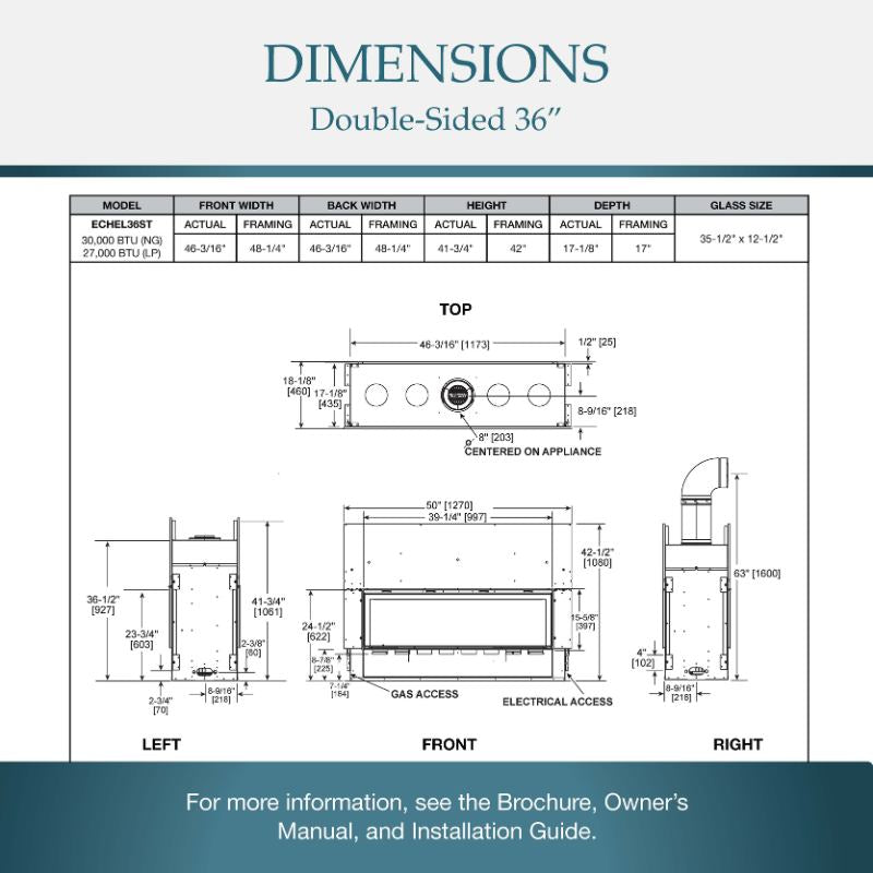Majestic Echelon II 36" See Through Linear Direct Vent Gas Fireplace | ECHEL36ST