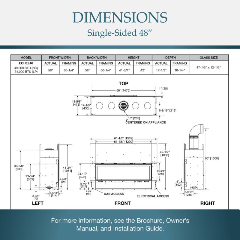 Majestic Echelon II 48" Linear Direct Vent Gas Fireplace | ECHEL48IN