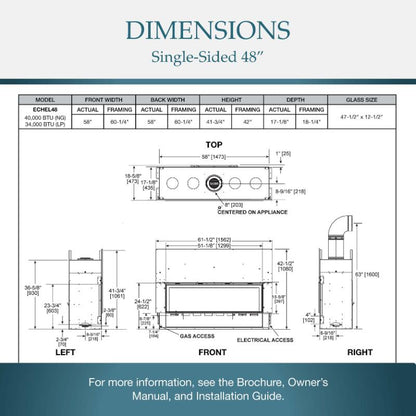 Majestic Echelon II 48" Linear Direct Vent Gas Fireplace | ECHEL48IN