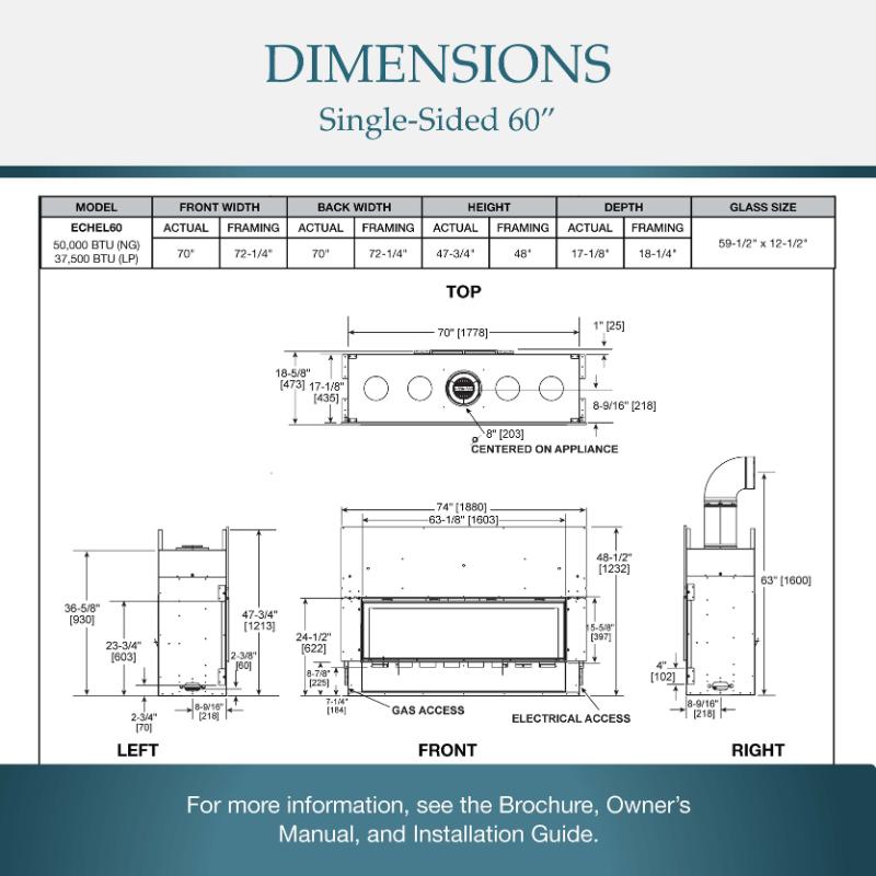 Majestic Echelon II 60" Linear Direct Vent Gas Fireplace | ECHEL60IN