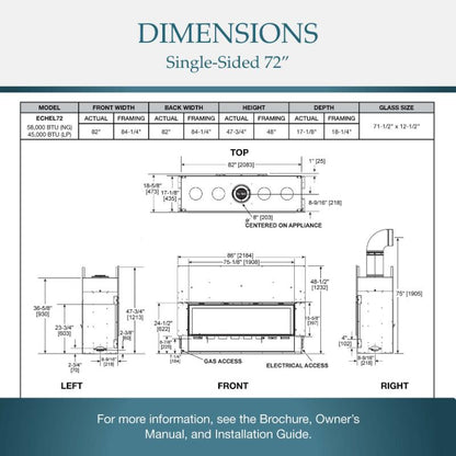 Majestic Echelon II 72" Linear Direct Vent Gas Fireplace | ECHEL72IN