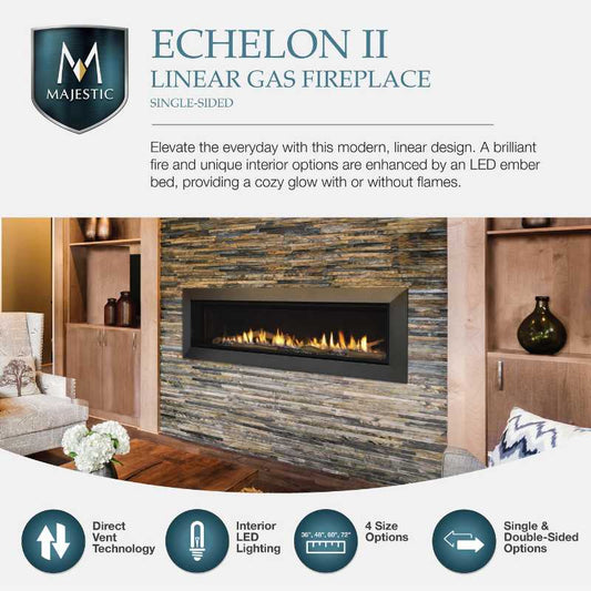 Majestic Echelon II 36" Linear Direct Vent Gas Fireplace | ECHEL36IN