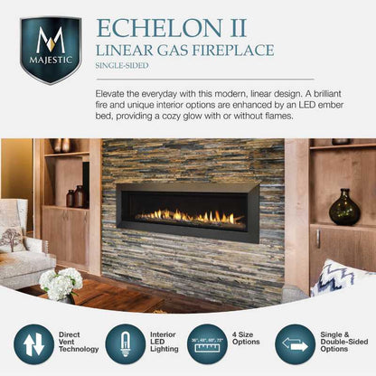Majestic Echelon II 60" Linear Direct Vent Gas Fireplace | ECHEL60IN