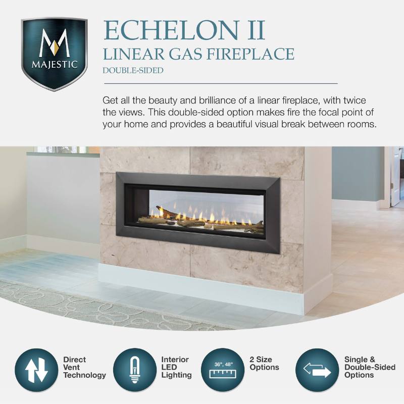 Majestic Echelon II 36" See Through Linear Direct Vent Gas Fireplace | ECHEL36ST