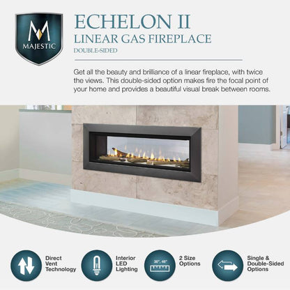 Majestic Echelon II 36" See Through Linear Direct Vent Gas Fireplace | ECHEL36ST
