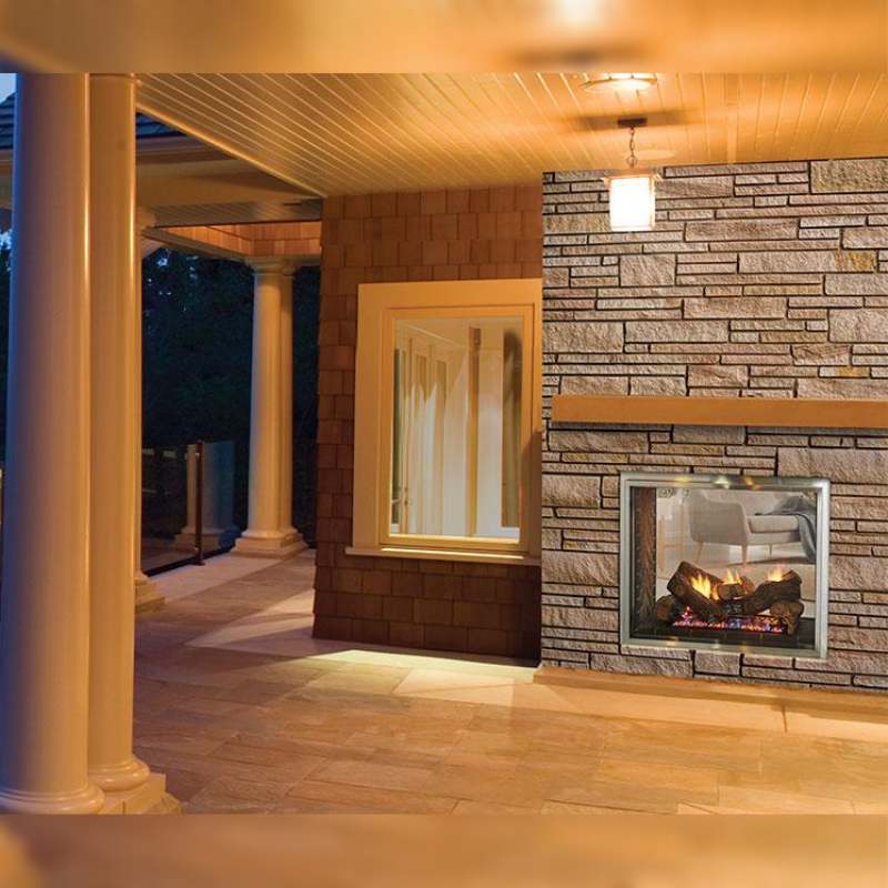Majestic Fortress 36-Inch Indoor/Outdoor See Thru Vent Free Gas Fireplace