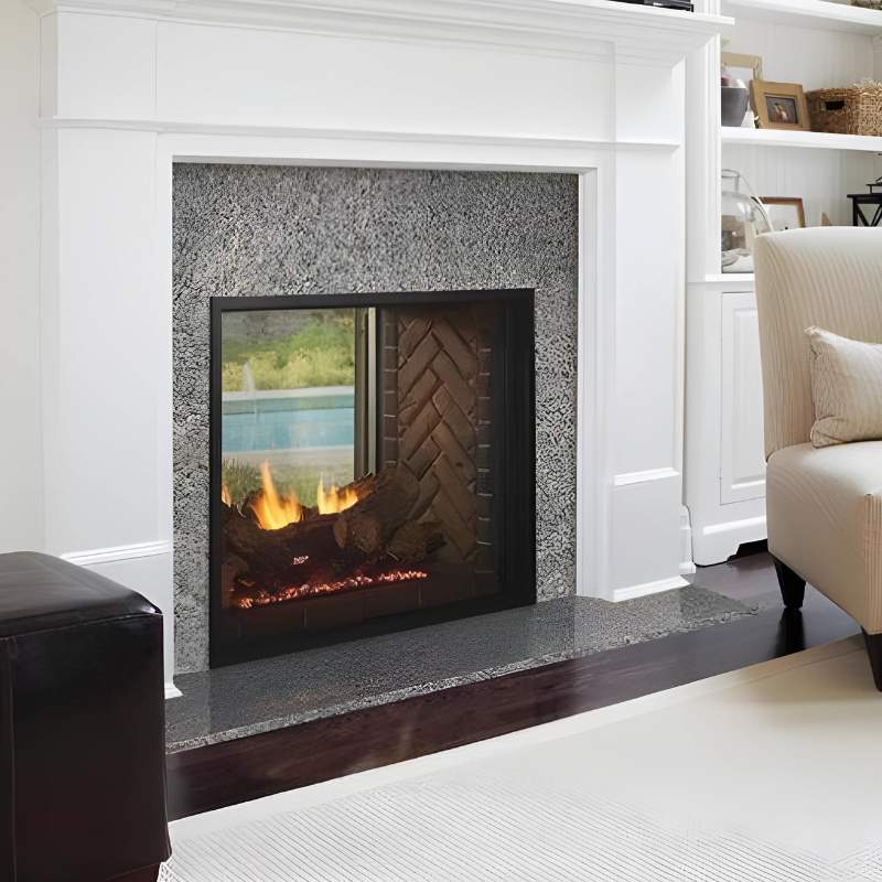 Majestic Fortress 36-Inch Indoor/Outdoor See Thru Vent Free Gas Fireplace