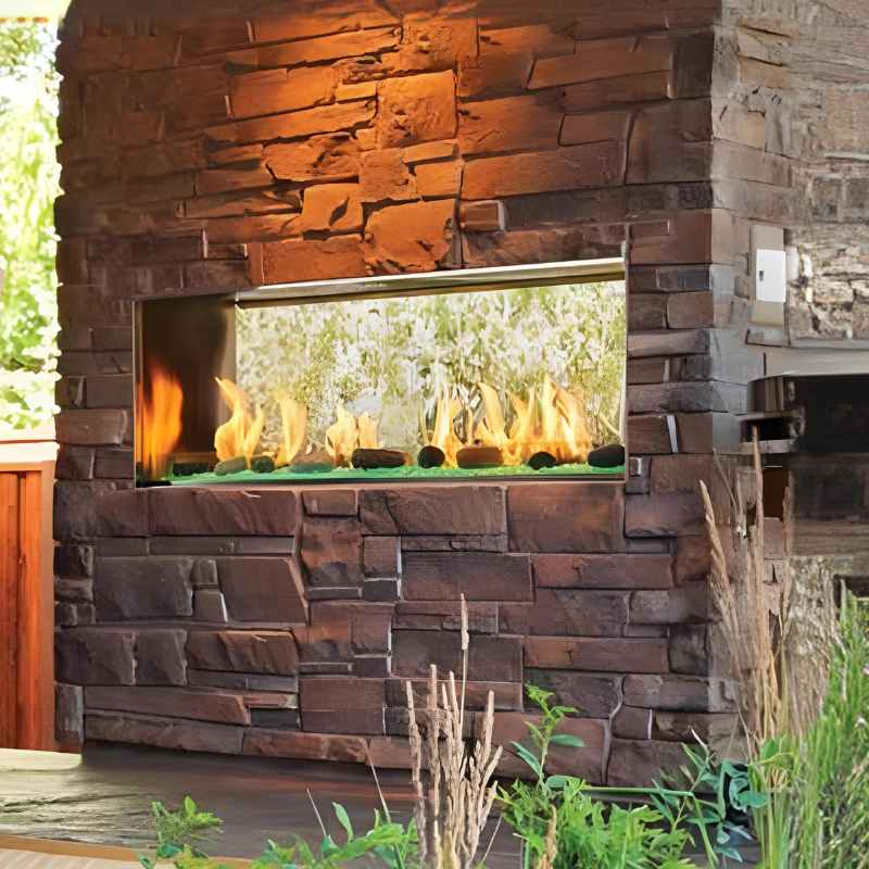 Majestic Lanai 48-Inch See Thru Outdoor Linear Vent Free Gas Fireplace