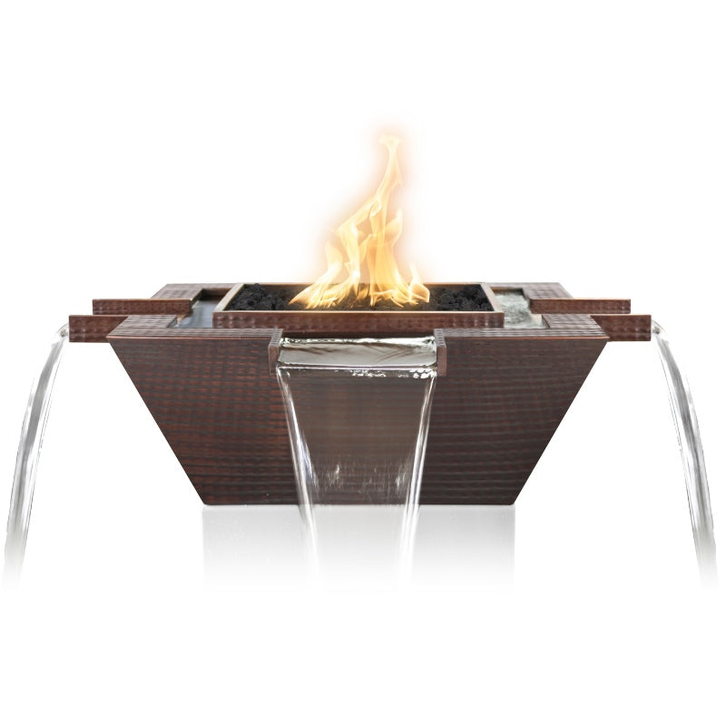 Maya 30-Inch Copper 4-Way Spill Fire & Water Bowl
