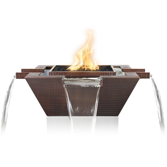 Maya 30-Inch Copper 4-Way Spill Fire & Water Bowl