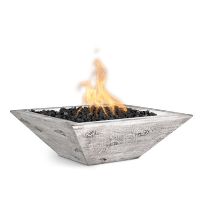Maya 30-Inch Wood Grain Concrete Fire Bowl