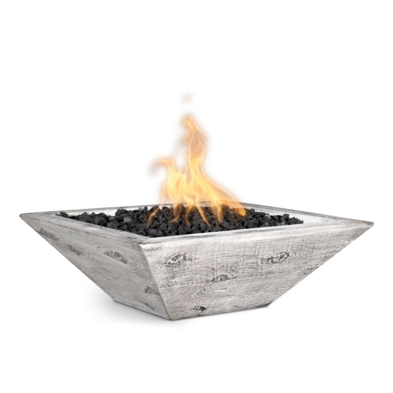 Maya 30-Inch Wood Grain Concrete Fire Bowl